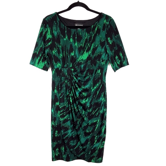 connected apparel Dresses & Skirts - Connected Apparel Animal Print Faux Wrap Dress